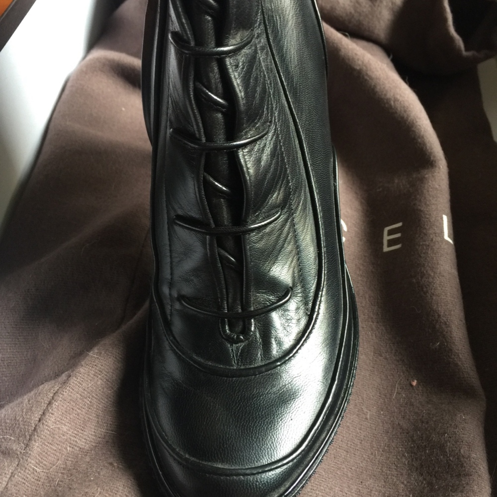 NIB Celine Black Leather Tall Boots 7 / 37 - Picture 6 of 8